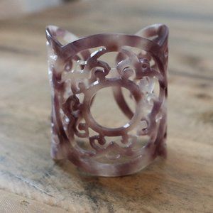 Purple Lace Cut Out Plastic Cuff Bracelet